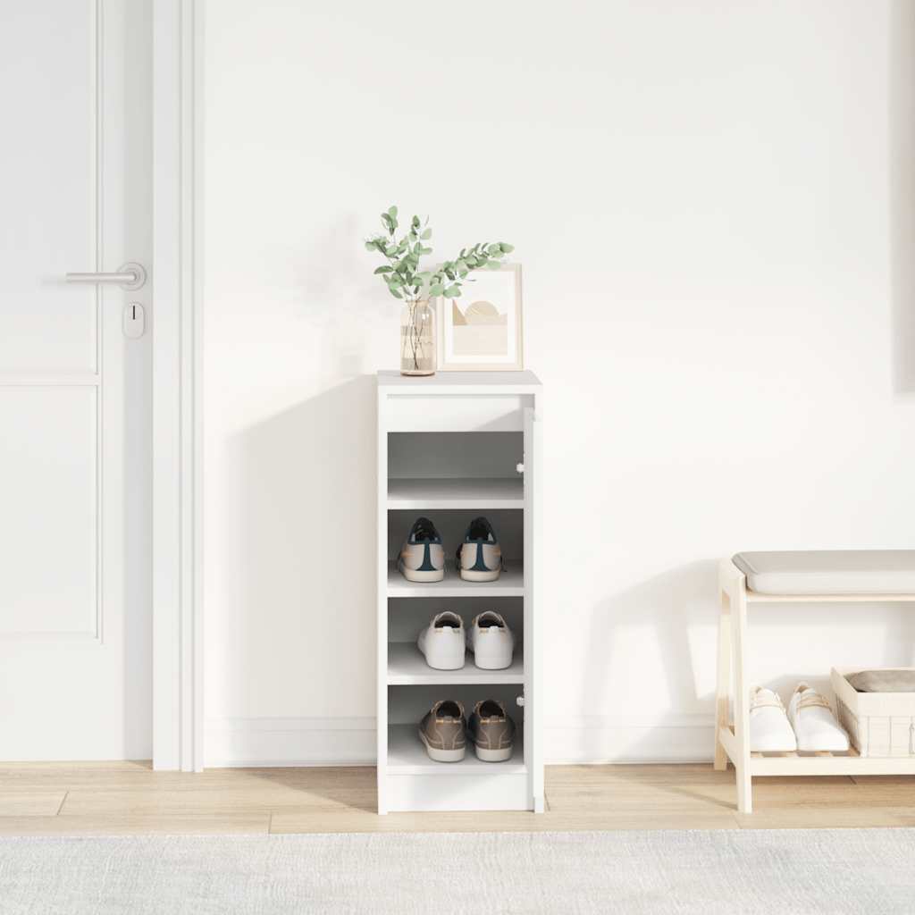 Vidaxl schoenenkast 29,5x34x76 cm bewerkt hout wit