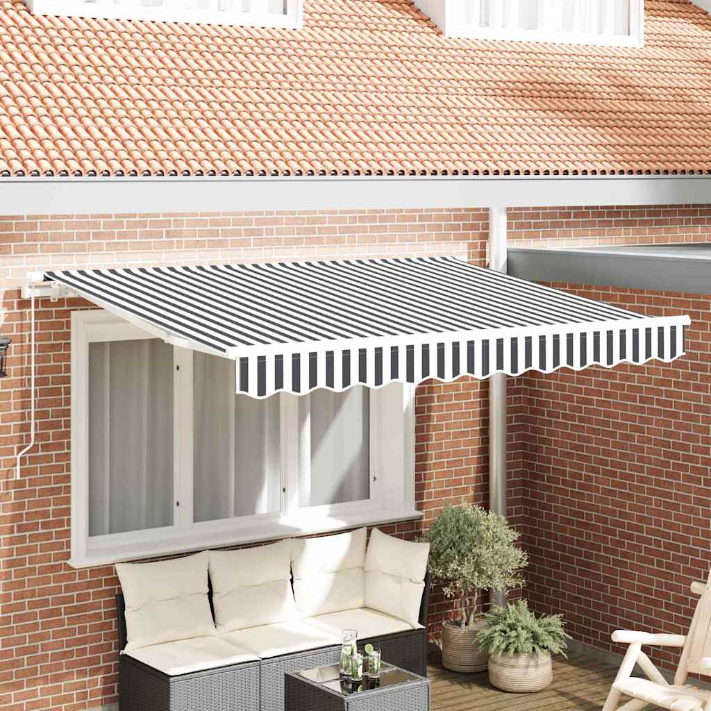 Vidaxl vervangingsdoek voor zonnescherm antraciet en wit 330 x 195 cm