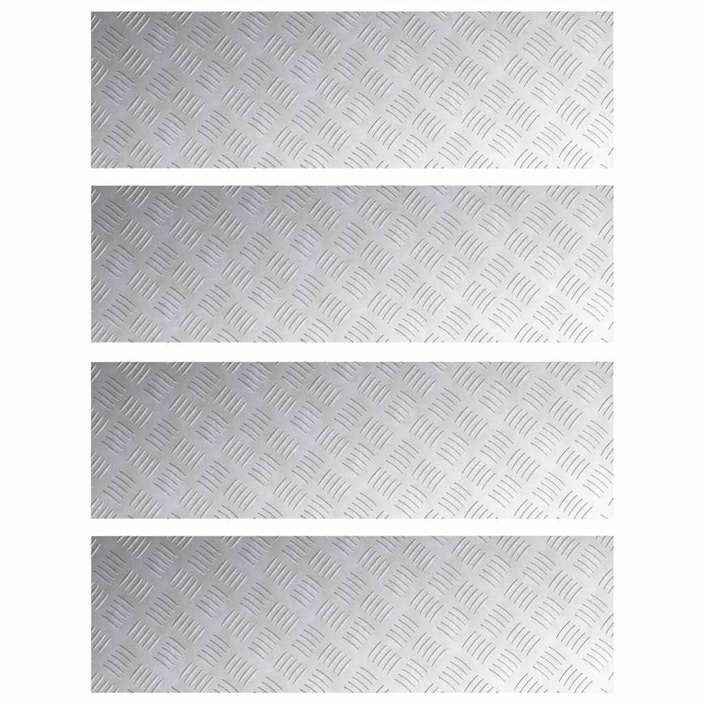 Vidaxl trap tread rechthoekig 4 pcs zilver 100 x 30 cm aluminium
