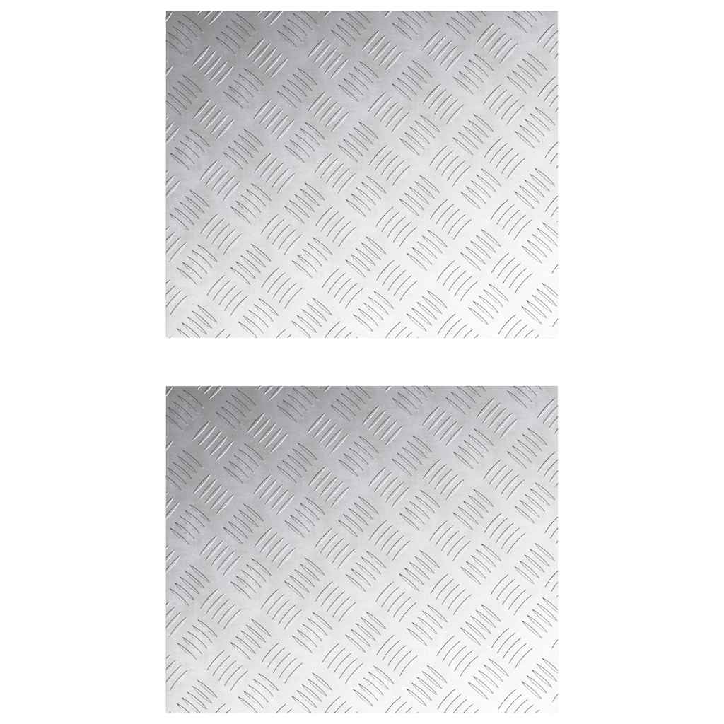 Vidaxl trap tread rechthoekig 2 pcs zilver 60 x 50 cm aluminium