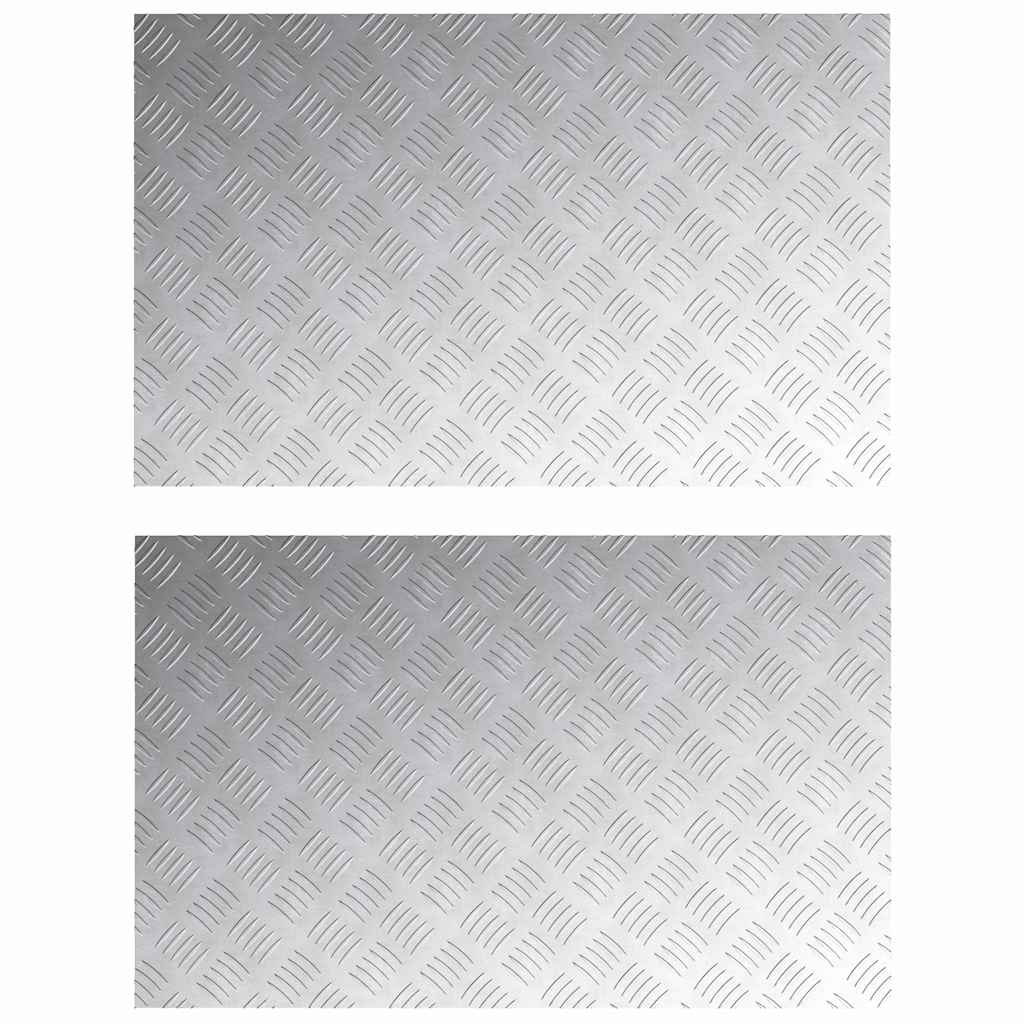 Vidaxl trap tread rechthoekig 2 pcs zilver 80 x 50 cm aluminium