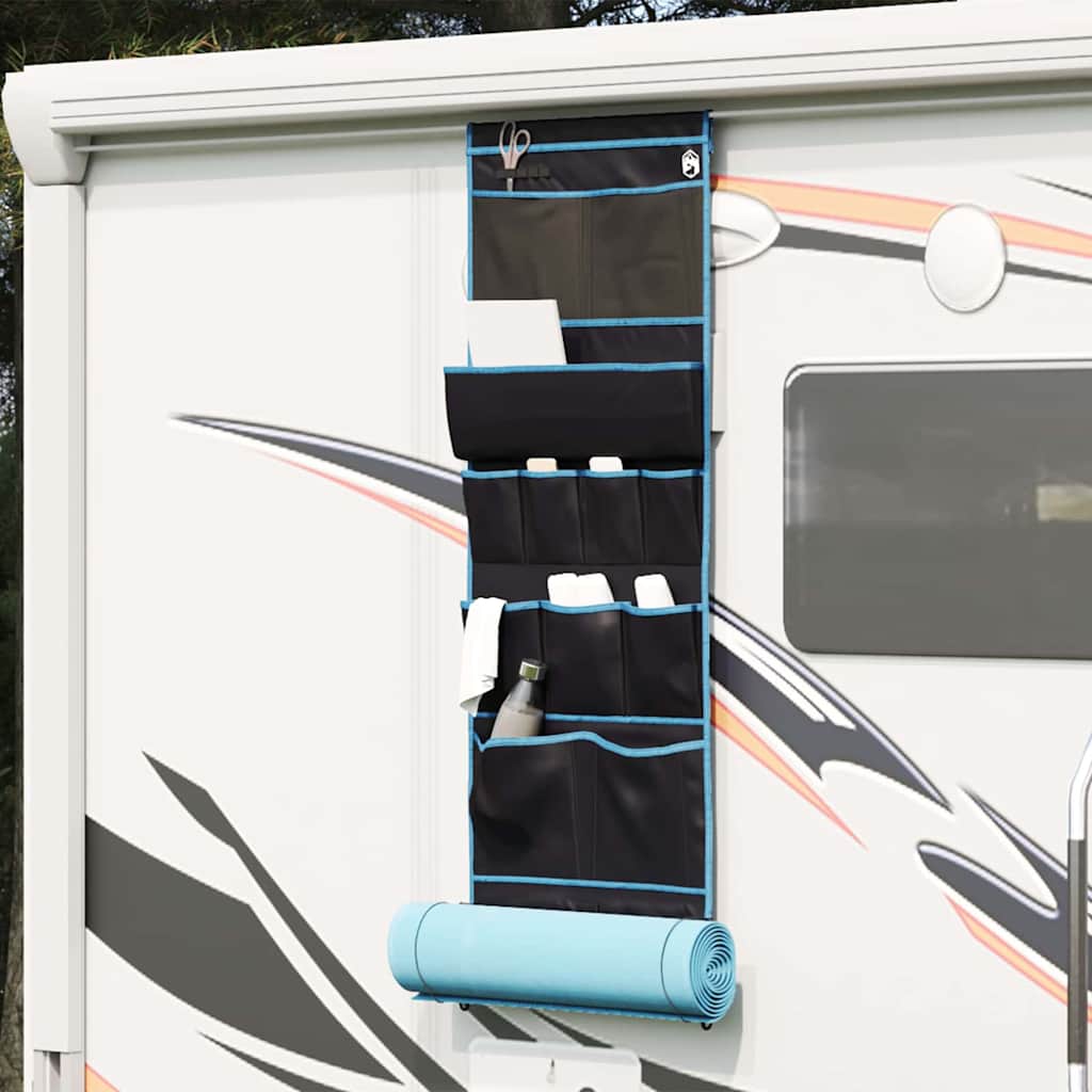Vidaxl opslagzak met opslag zwart en blauw 161 x 58,5 cm oxford