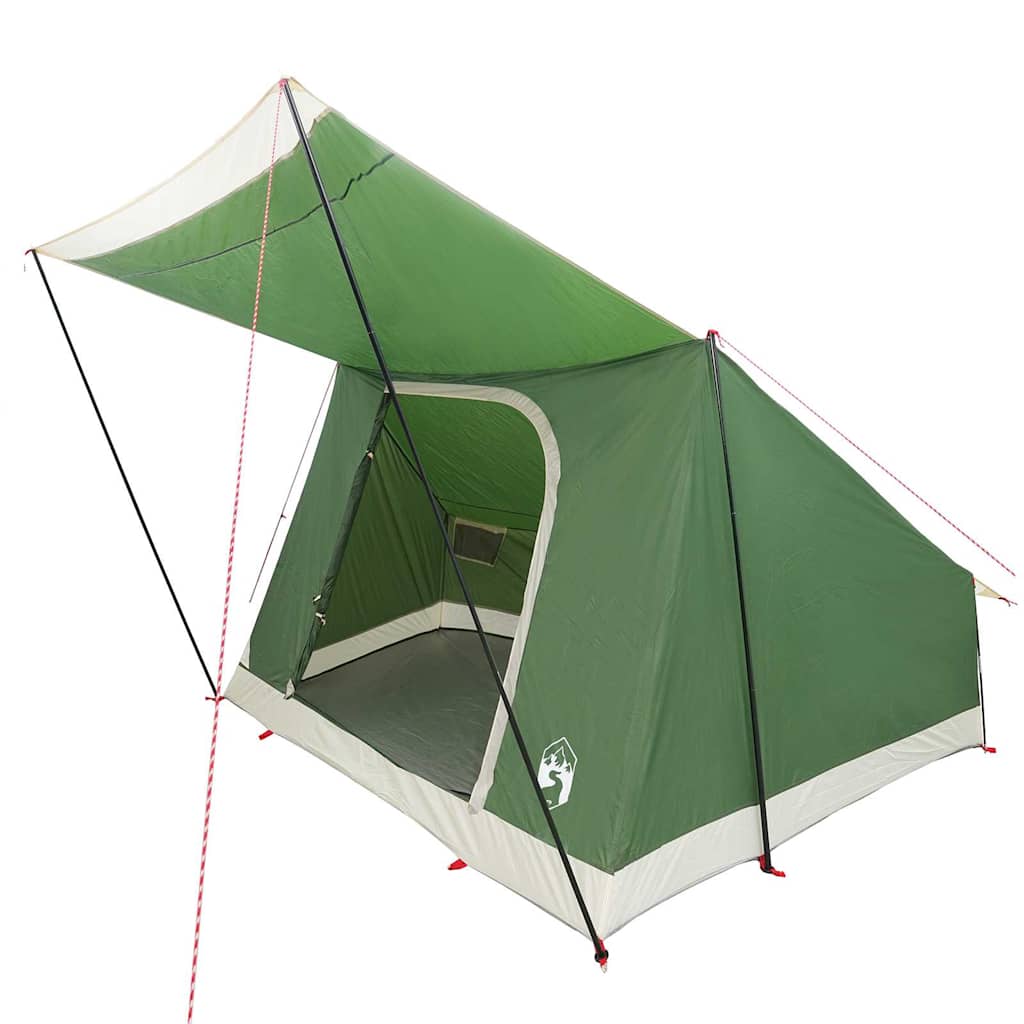 Vidaxl camping tent met dak met opslag groen 223 x 163 x 130 cm taft
