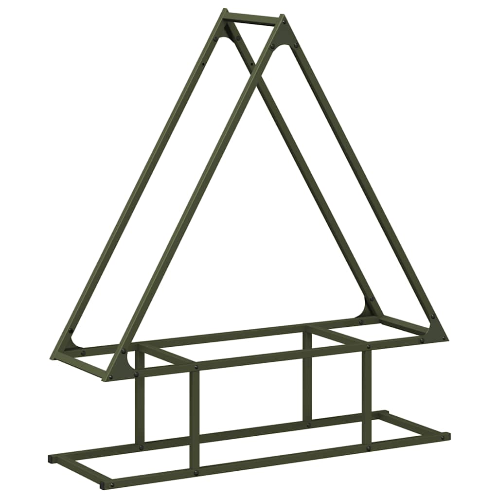 Vidaxl brandhoutrek olijfgroen 80x25x90 cm koudgewalst staal
