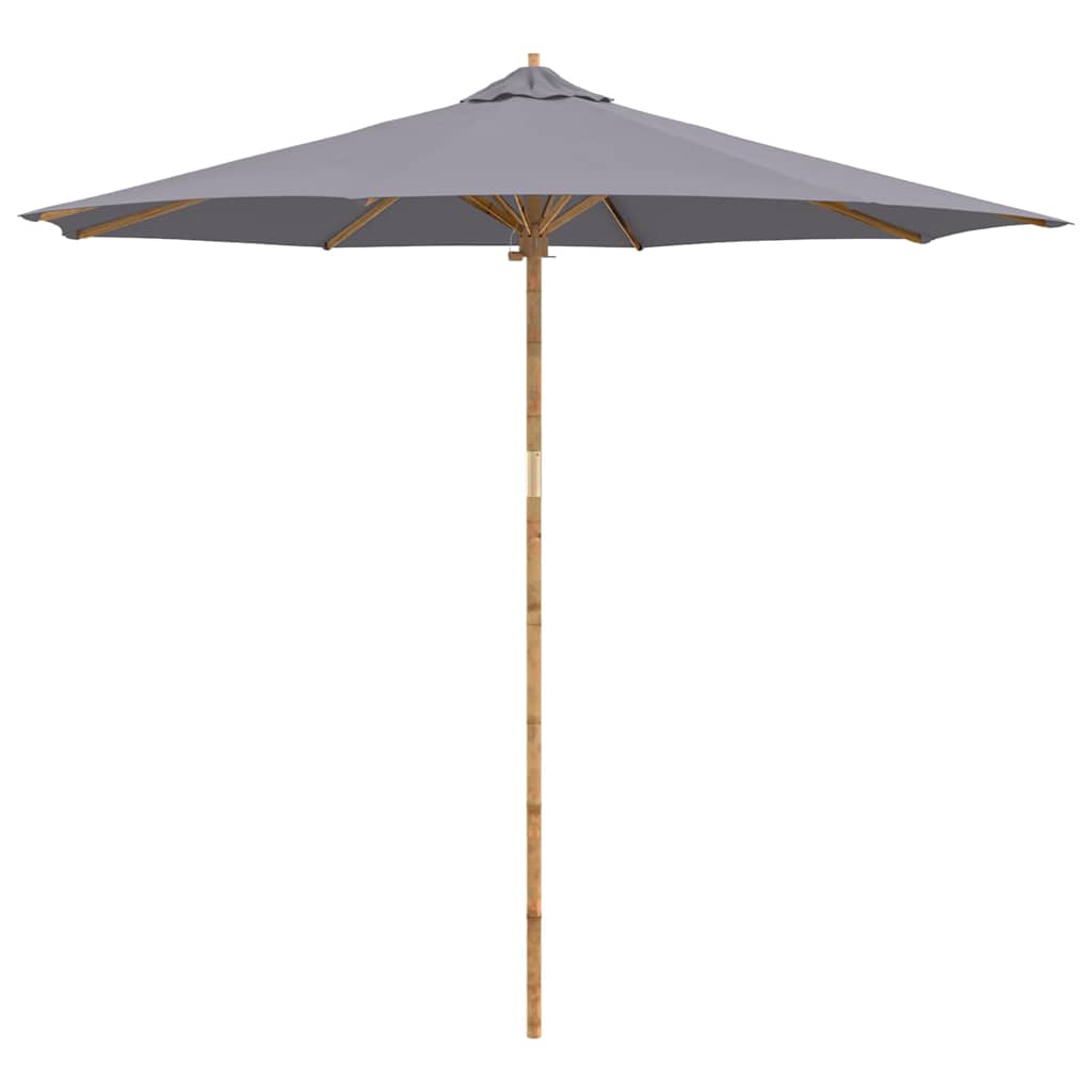 Vidaxl tuinparasol donkergrijs ø 270 x 260 cm bamboe