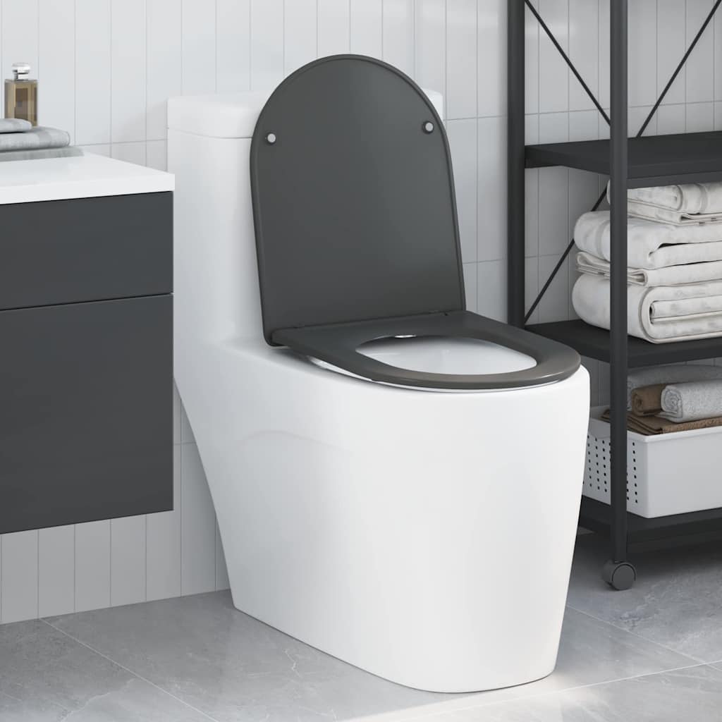 Vidaxl toiletzitting antraciet 47 x 36 x 3,4 cm duroplast