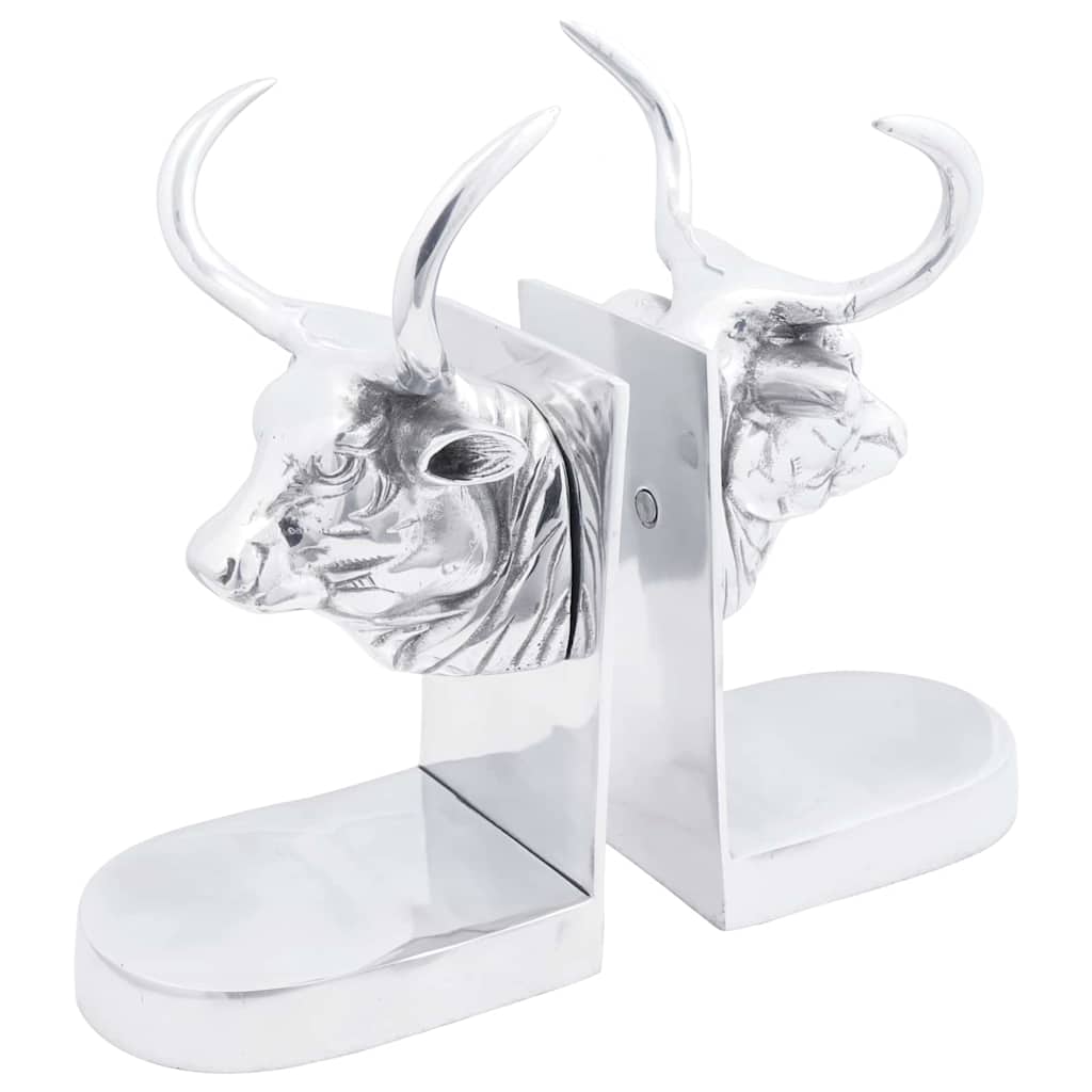 Vidaxl boekensteunen 2 pcs zilver 17 x 15 x 27 cm aluminium