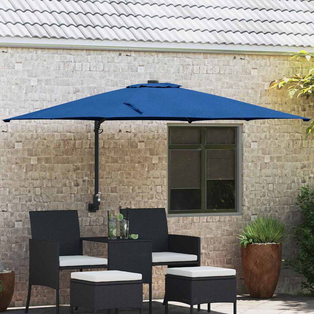 Vidaxl tuinparasol azurblauw 248,5 x 247,5 x 160 cm polyester en staal