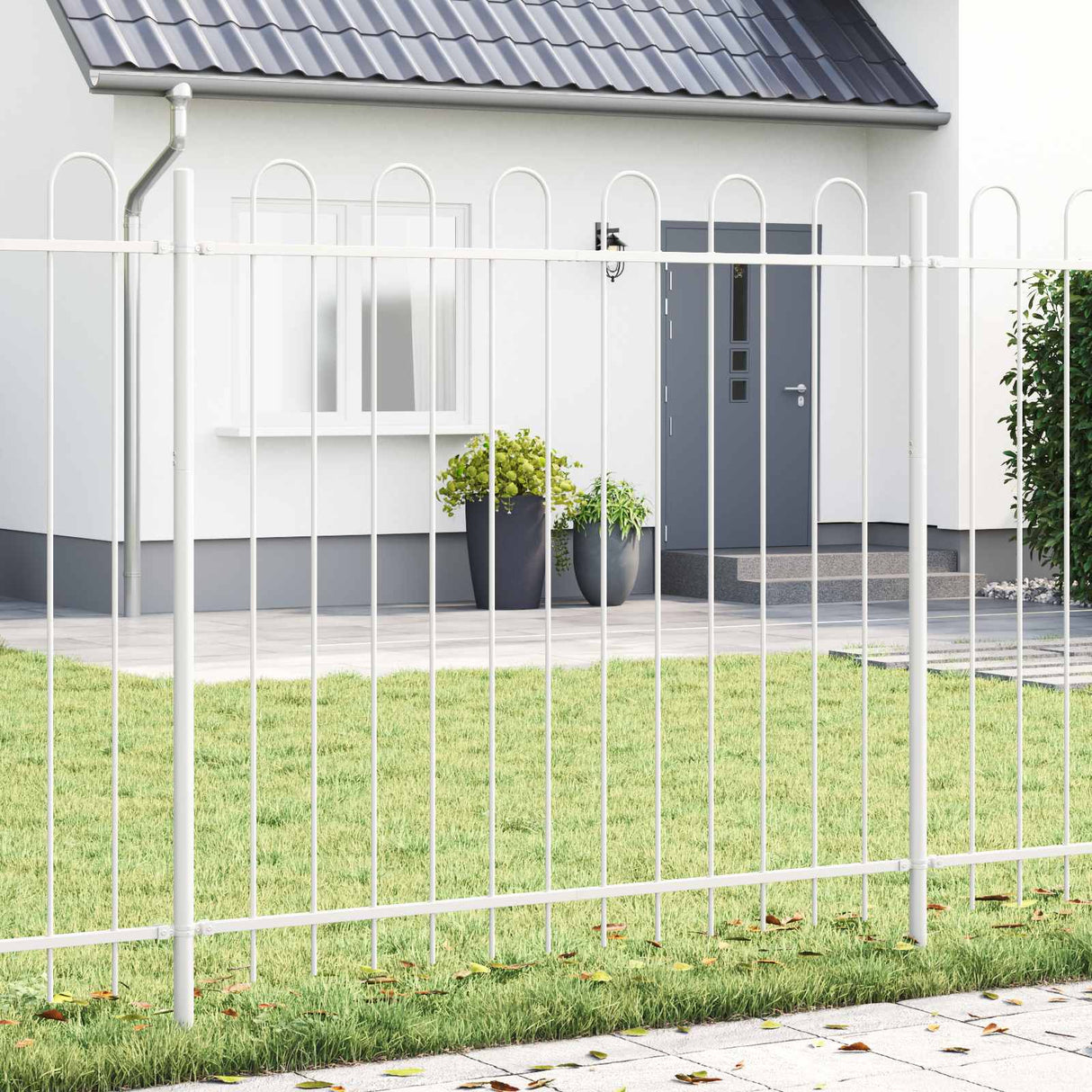 Vidaxl tuinhek 3 pcs grijs 5,1 x 0,6 m poedercoating staal