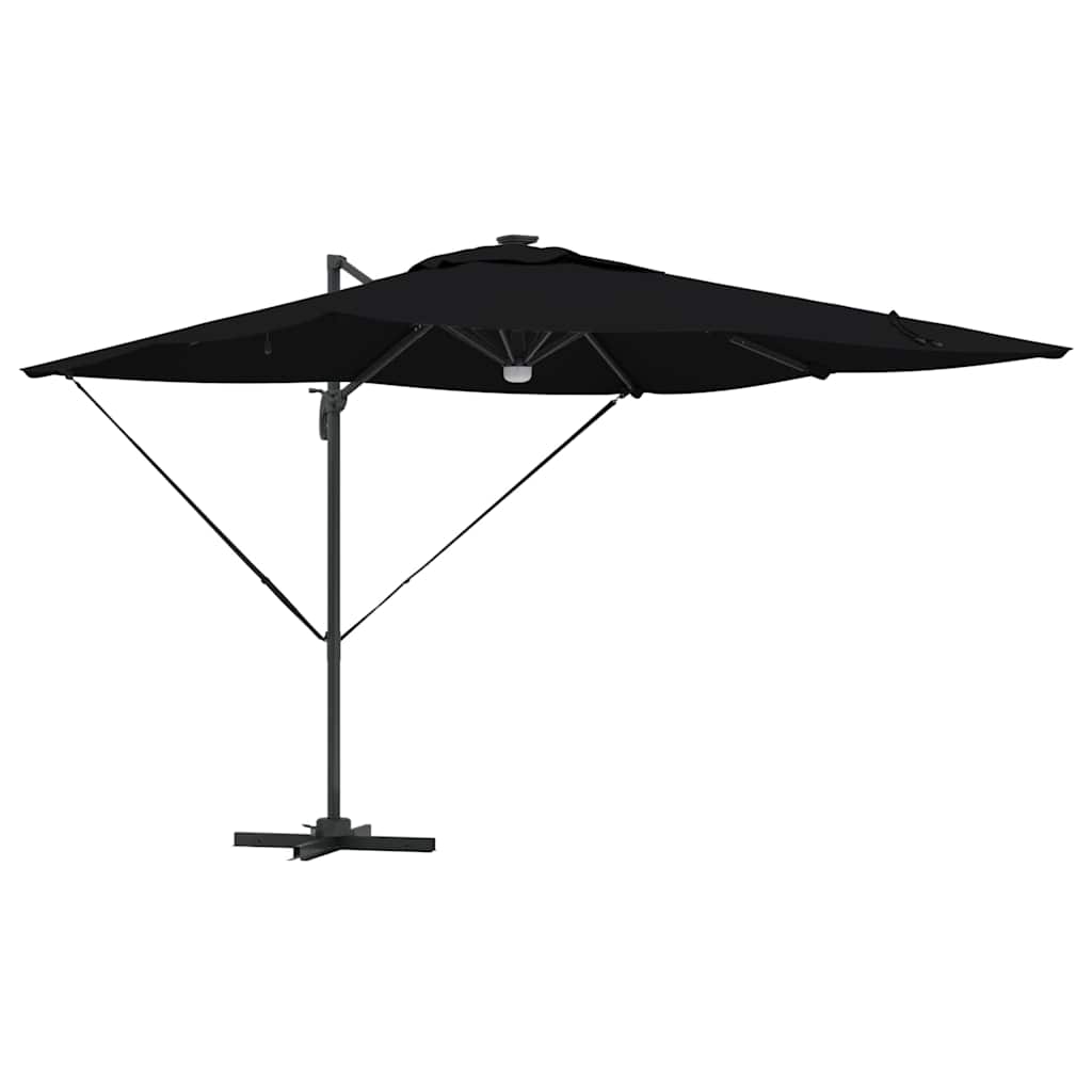 Vidaxl roma parasol zwart 286 x 284 x 270 cm aluminium en polyester