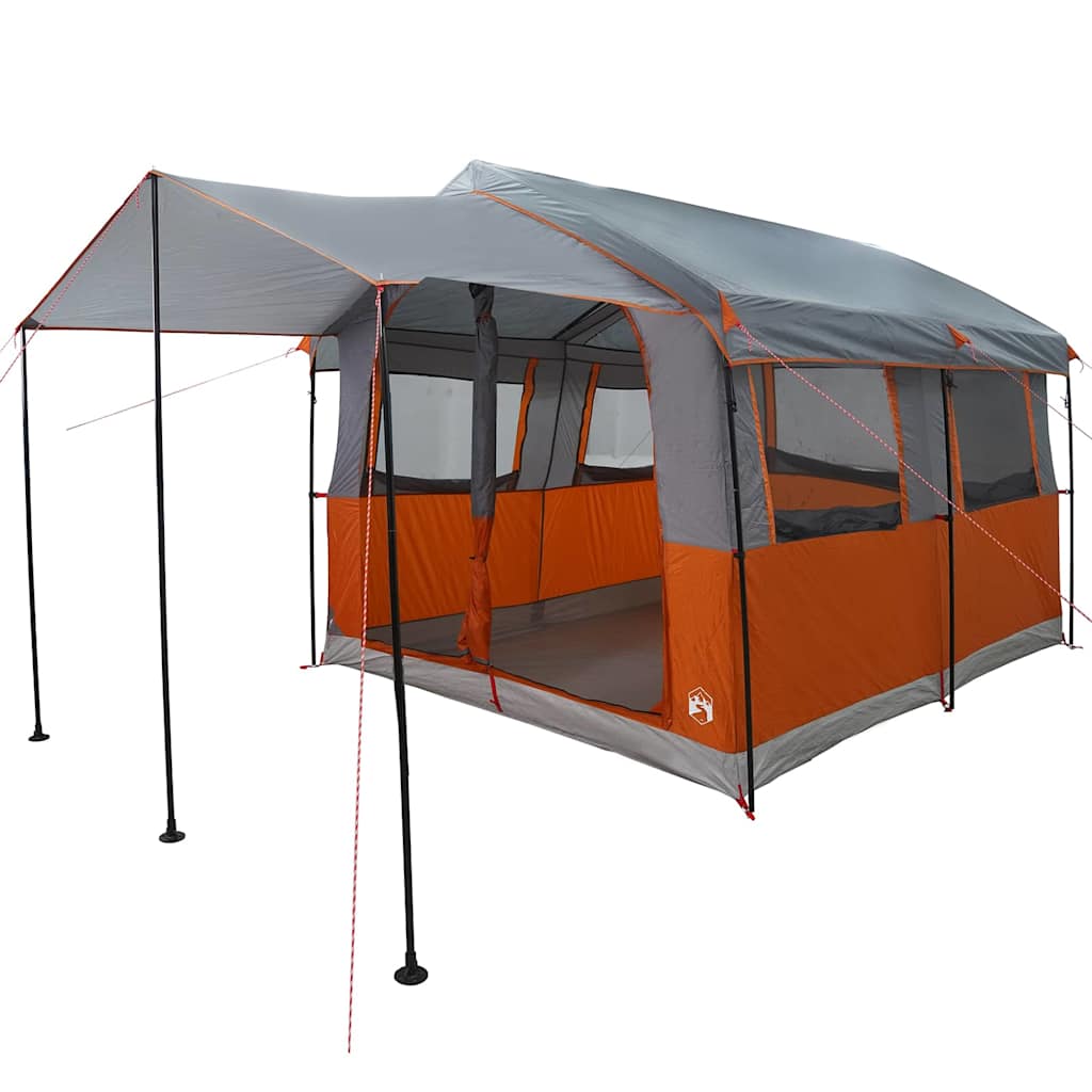 Vidaxl gezinstent met dak grijs en oranje 324 x 255 x 230 cm