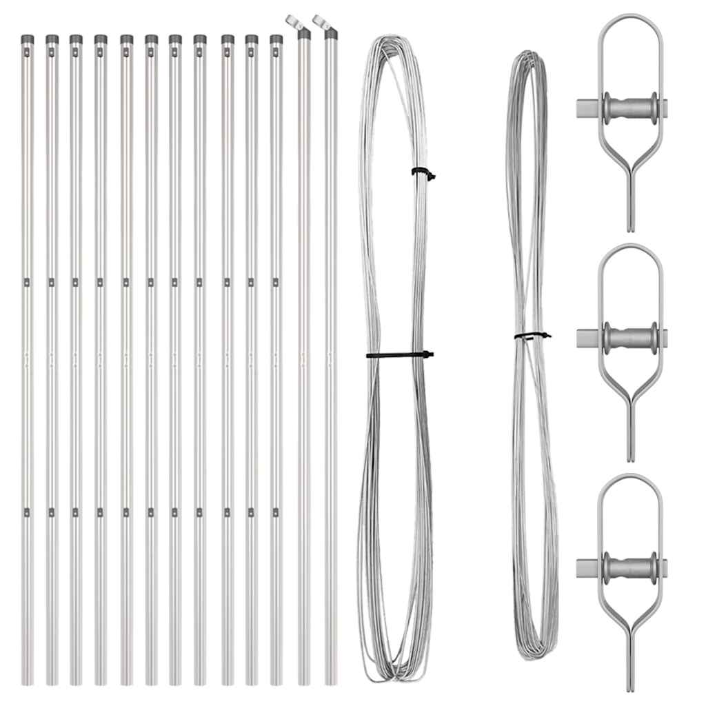 Vidaxl afrasteringspaal 13 pcs zilver staal