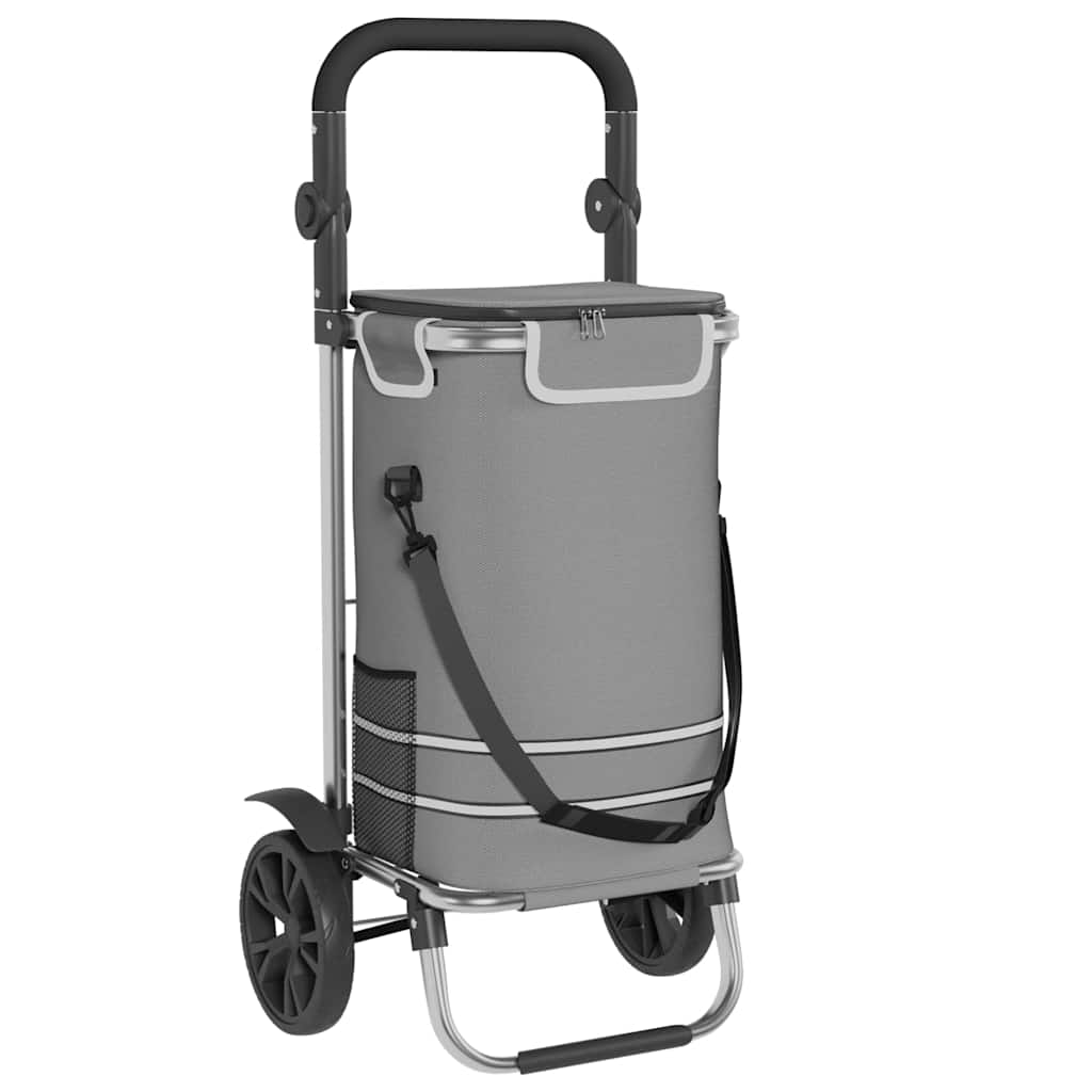 Vidaxl winkel trolley grijs 36,5 x 46,5 x 100,5 cm oxford stof