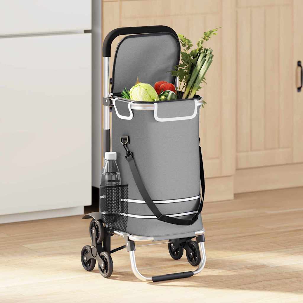 Vidaxl winkel trolley grijs 47 x 39 x 100,5 cm oxford stof