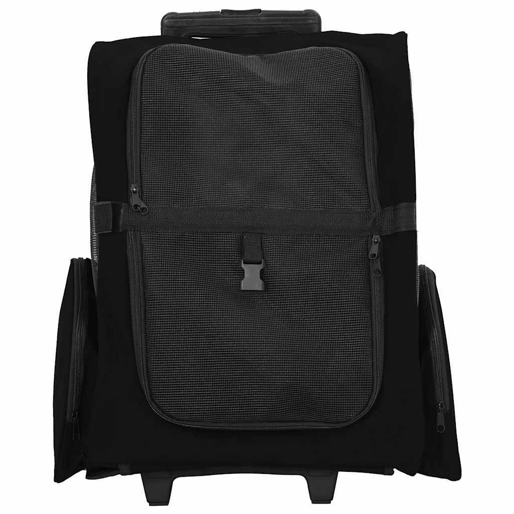 Vidaxl huisdierentrolley 3-in-1 48x32x(57-106) cm oxford stof zwart