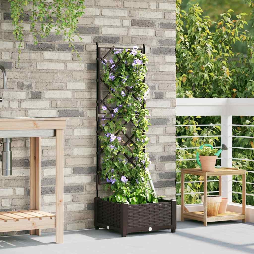 Vidaxl tuin bloempot bruin 40 x 40 x 125,5 cm staal