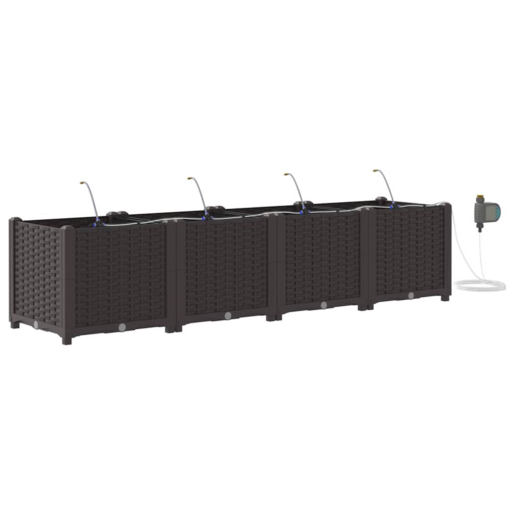 Vidaxl tuin bloempot 4 pcs bruin staal