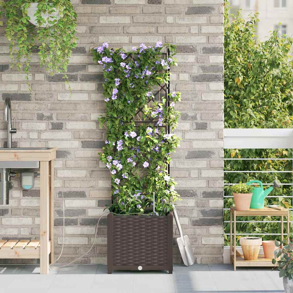 Vidaxl tuin bloempot bruin 40 x 40 x 142 cm staal