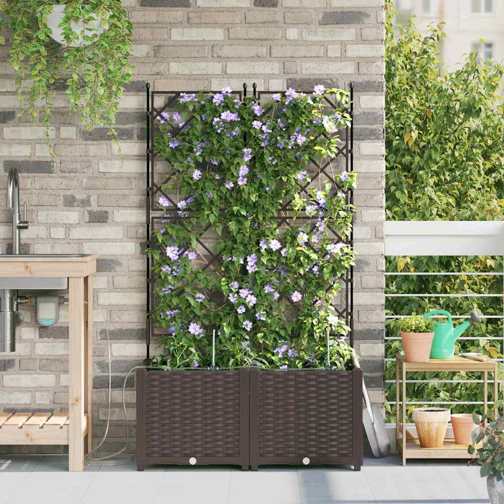 Vidaxl tuin bloempot 2 pcs bruin staal