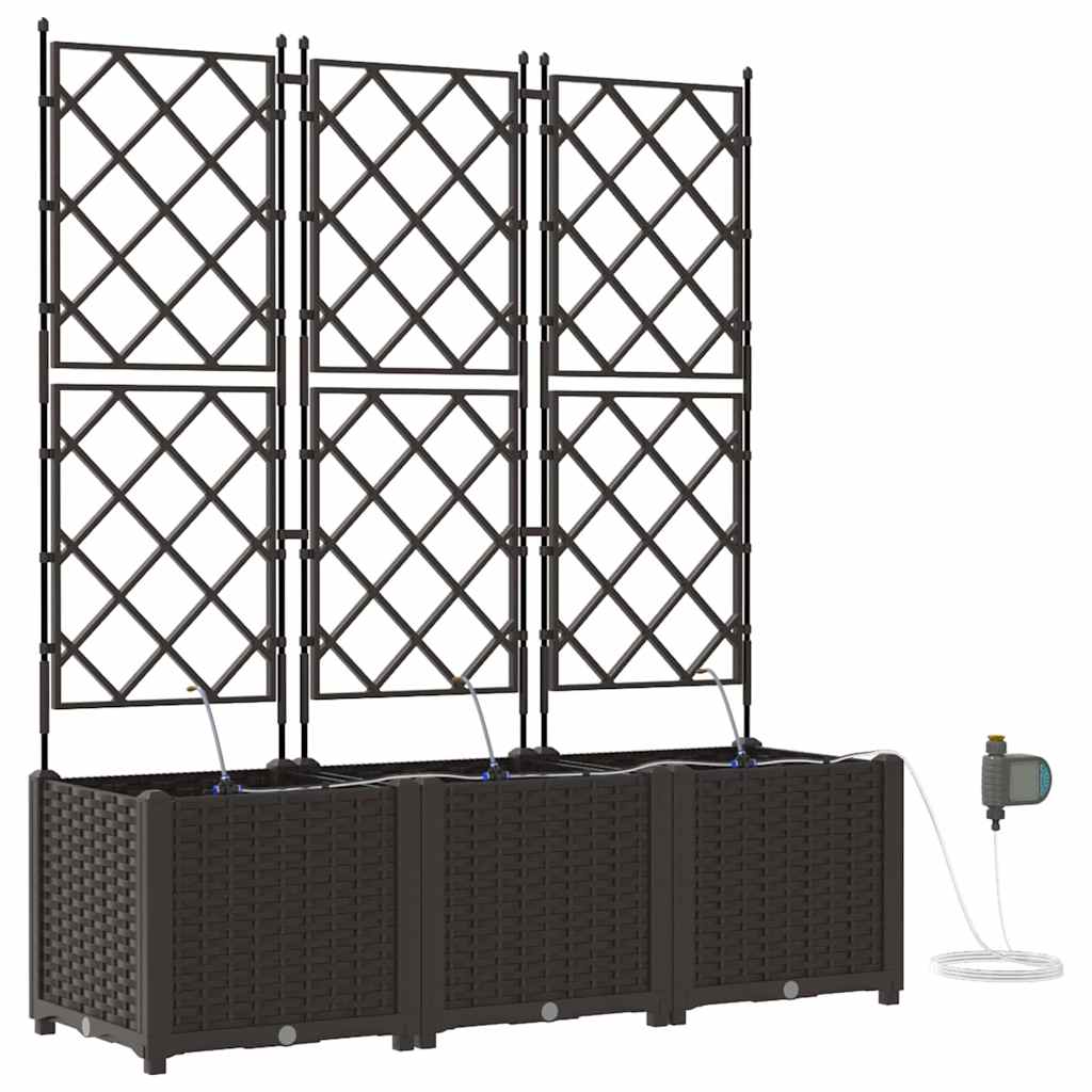 Vidaxl tuin bloempot 3 pcs bruin staal