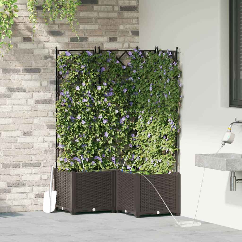 Vidaxl tuin bloempot 3 pcs bruin staal