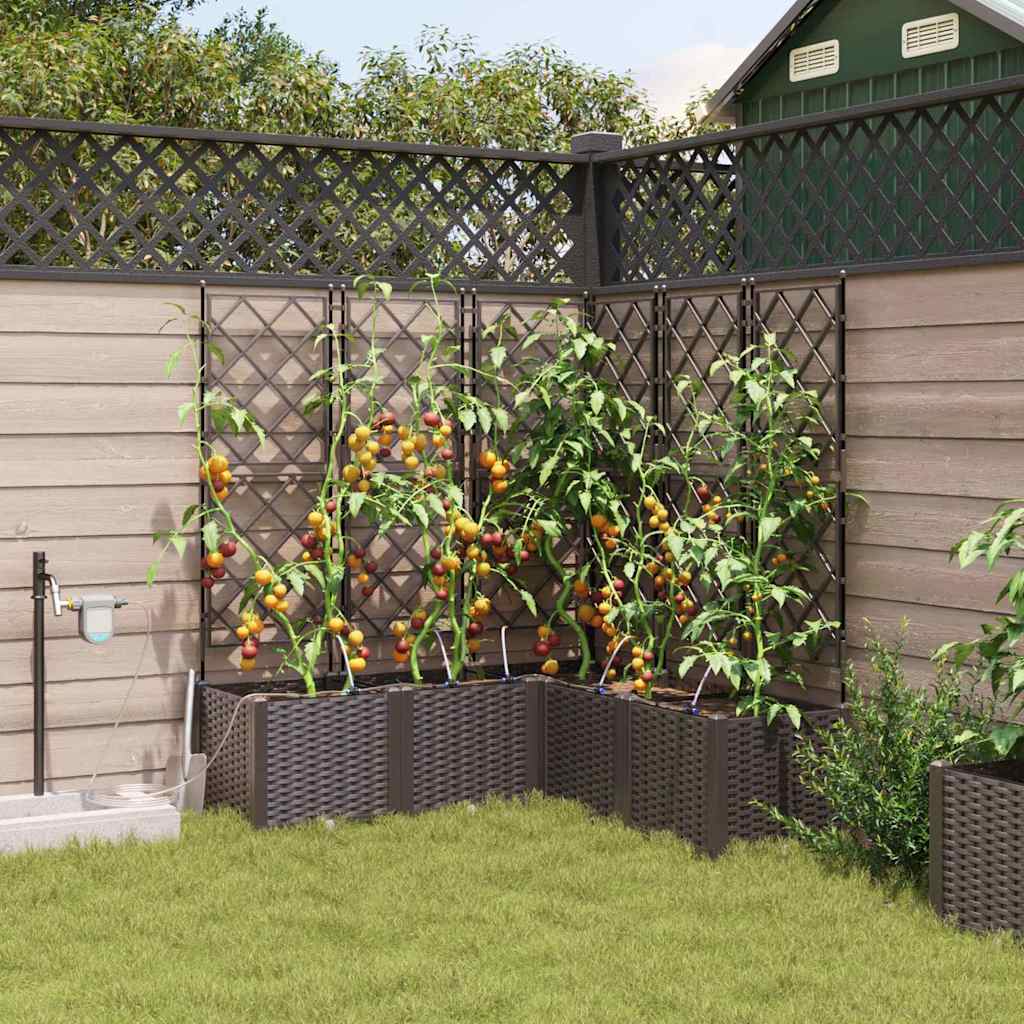 Vidaxl tuin bloempot 5 pcs bruin staal