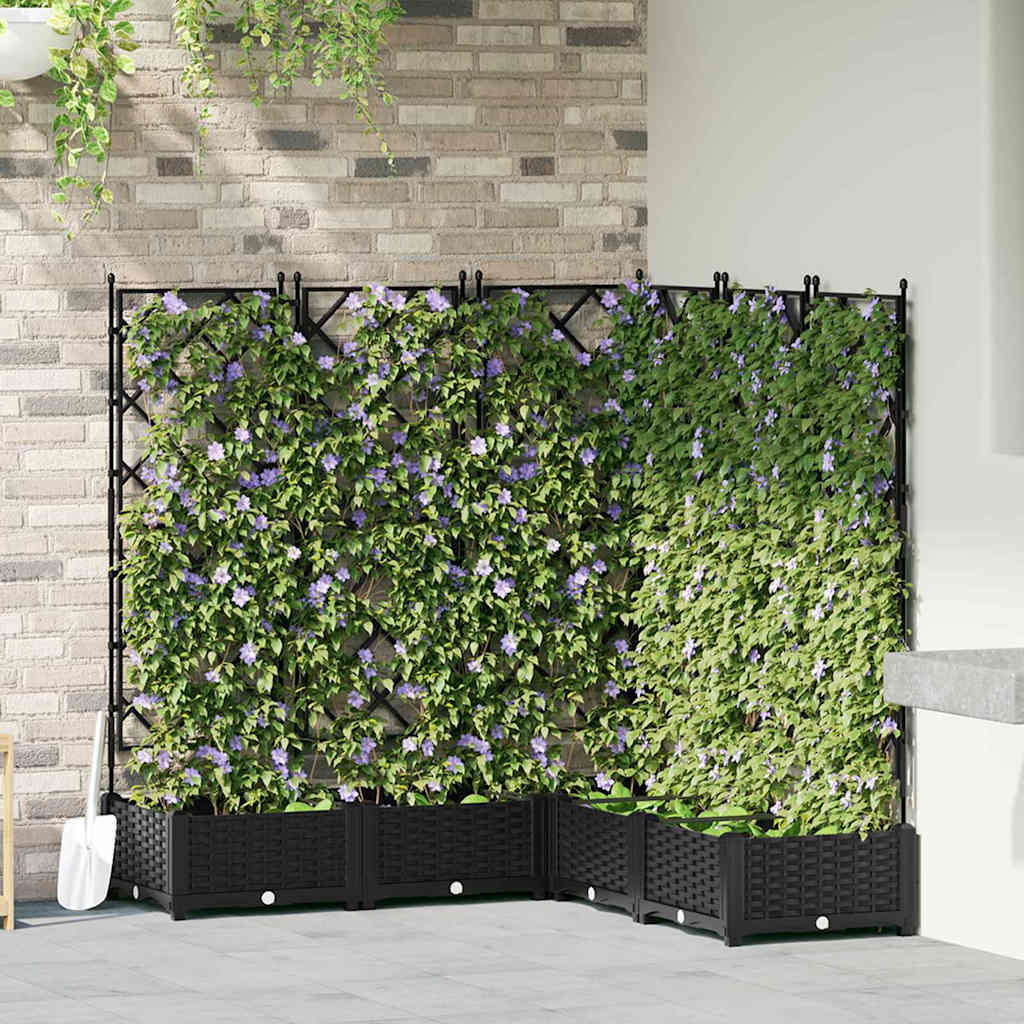 Vidaxl tuin bloempot 5 pcs zwart 120 x 120 x 125,5 cm staal