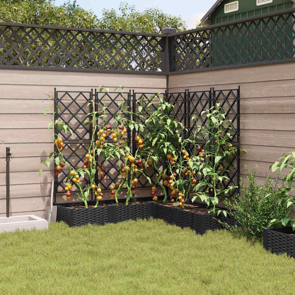 Vidaxl tuin bloempot 5 pcs zwart 120 x 120 x 125,5 cm staal