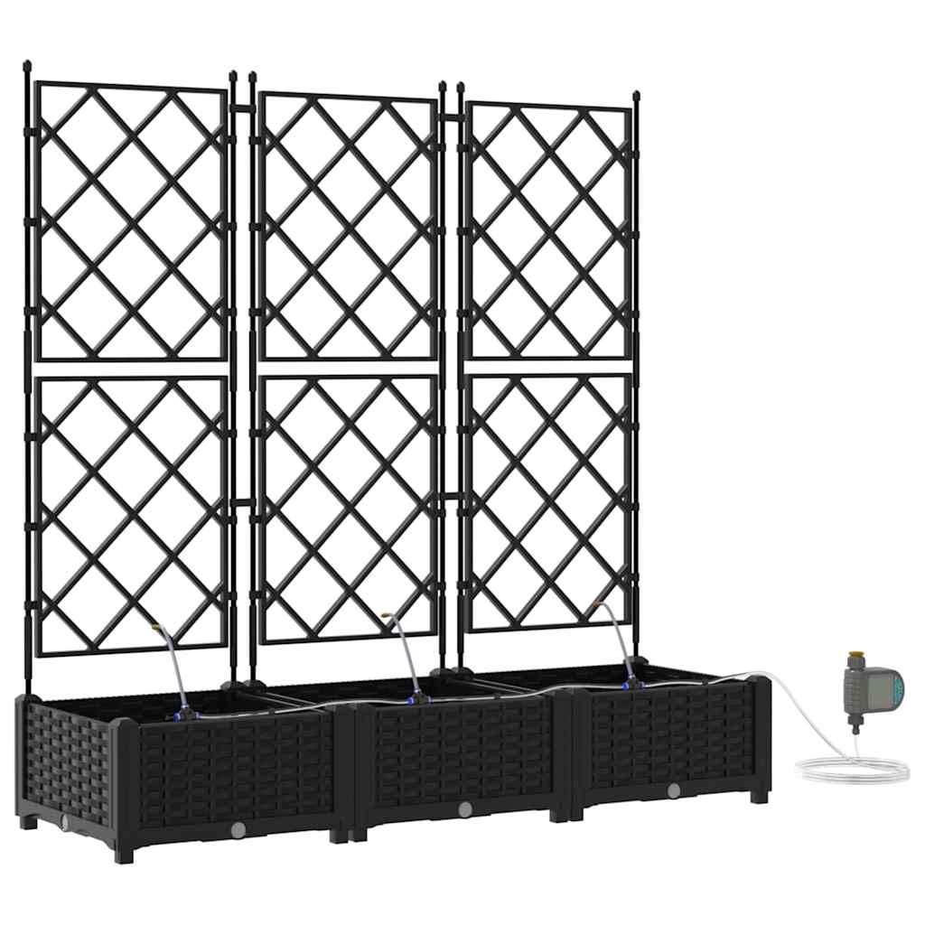 Vidaxl tuin bloempot 3 pcs zwart staal