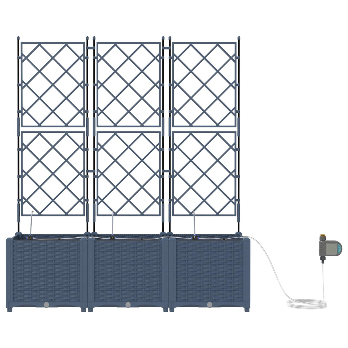 Vidaxl tuin bloempot 5 pcs grijs 120 x 120 x 143 cm staal