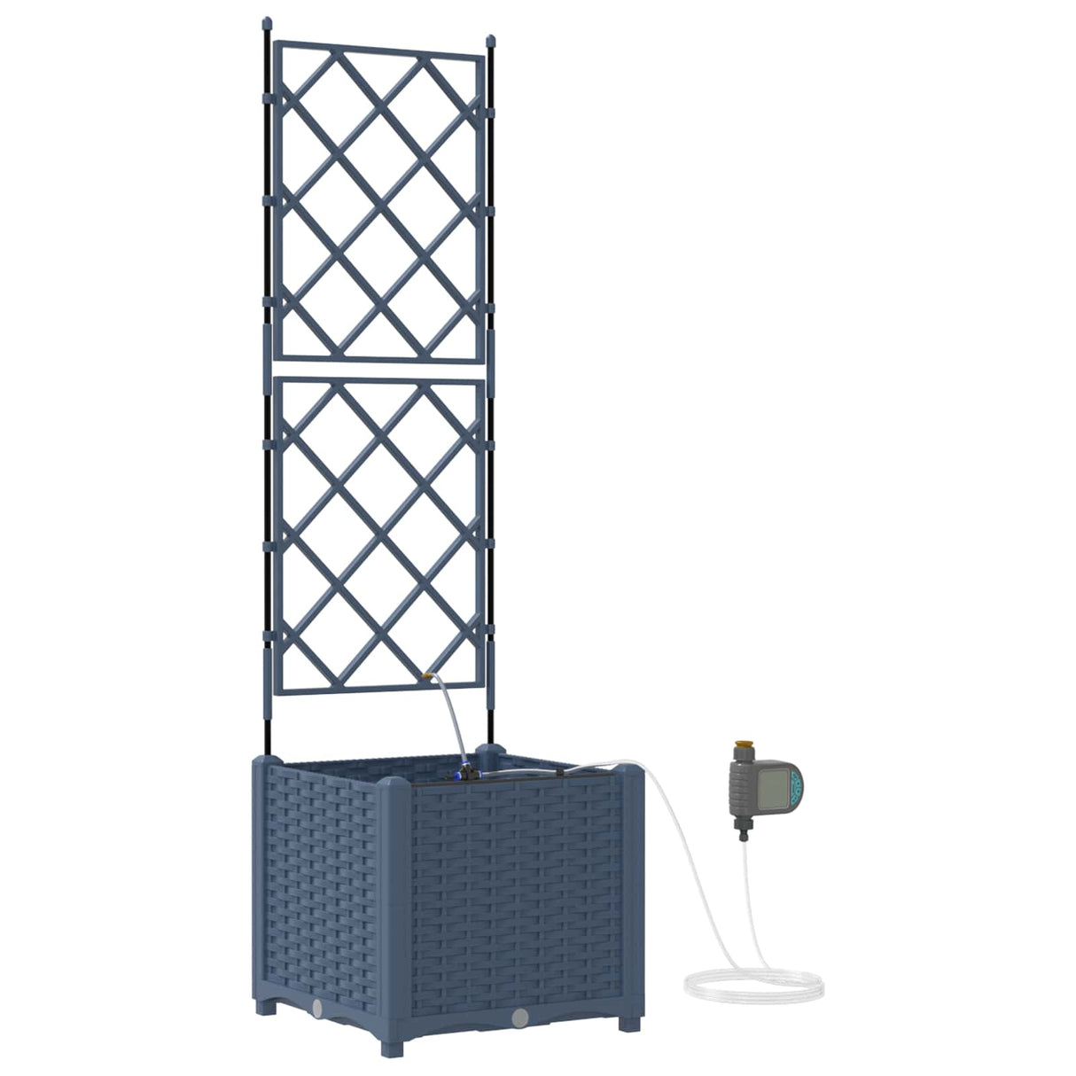 Vidaxl tuin bloempot grijs 40 x 40 x 142 cm staal