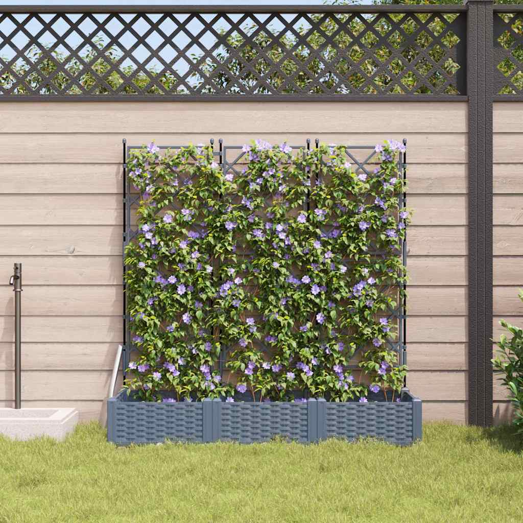 Vidaxl tuin bloempot 3 pcs licht grijs 120 x 40 x 125,5 cm staal