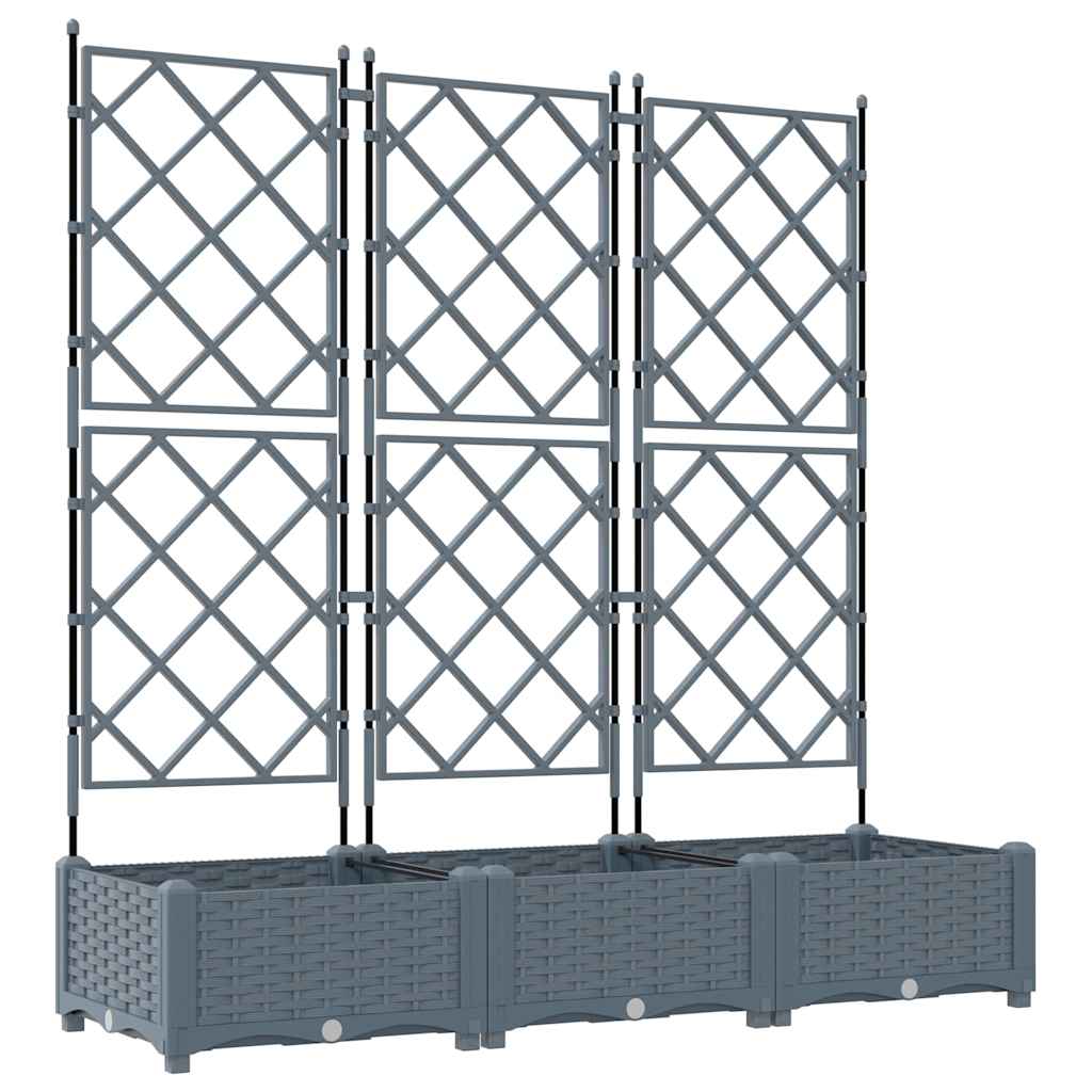 Vidaxl tuin bloempot 3 pcs licht grijs 120 x 40 x 125,5 cm staal