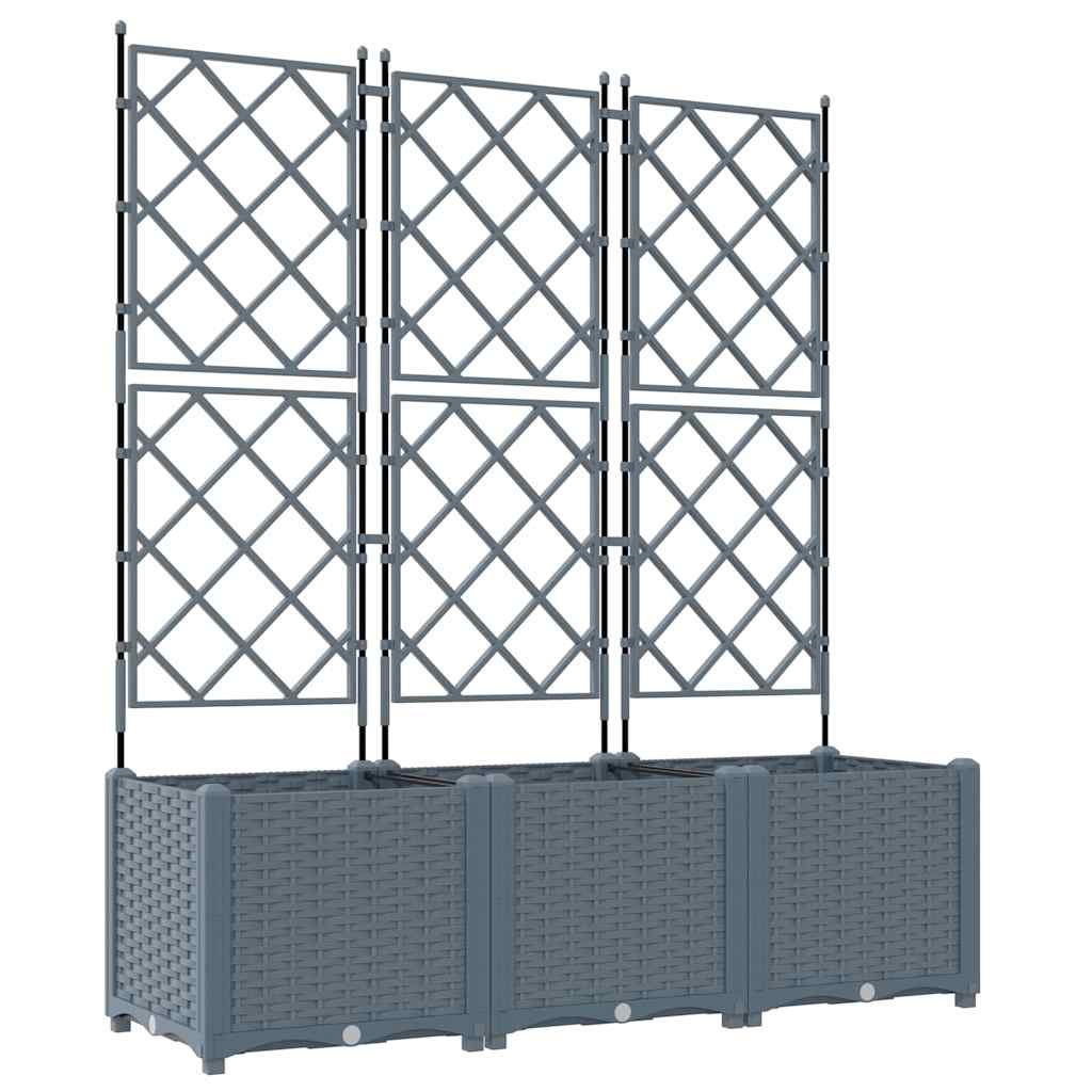 Vidaxl tuin bloempot 3 pcs licht grijs 120 x 40 x 143 cm staal