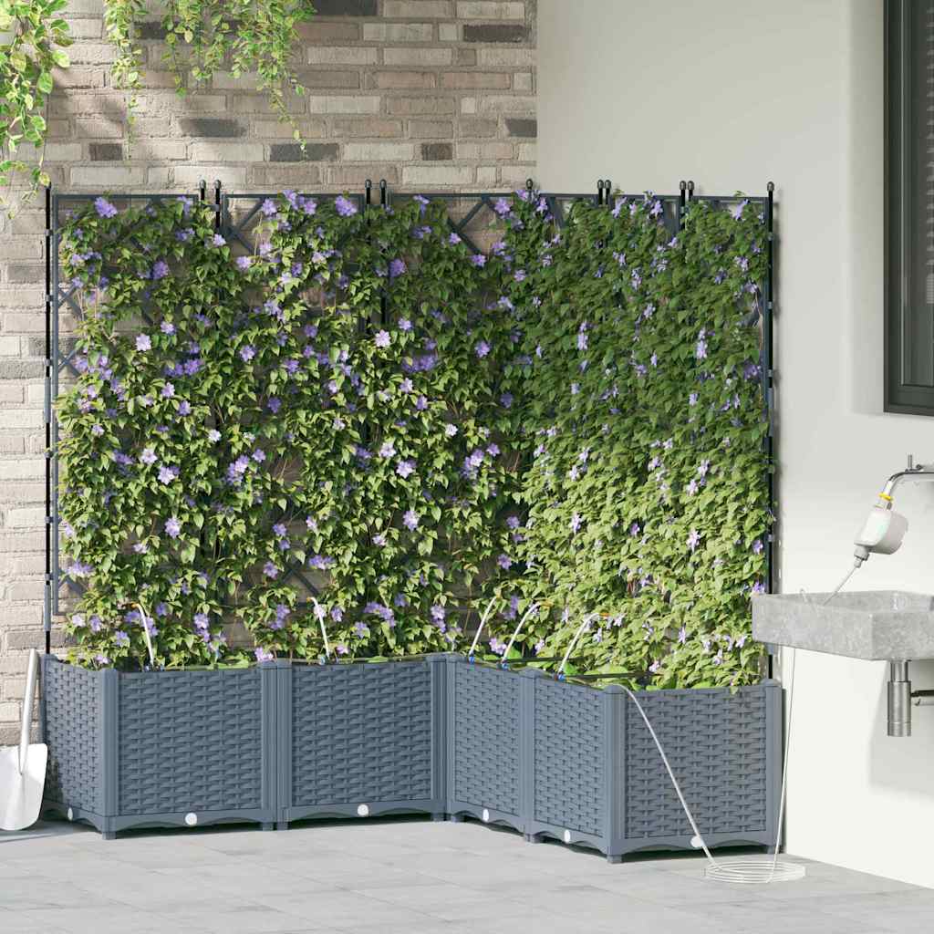 Vidaxl tuin bloempot 5 pcs licht grijs staal