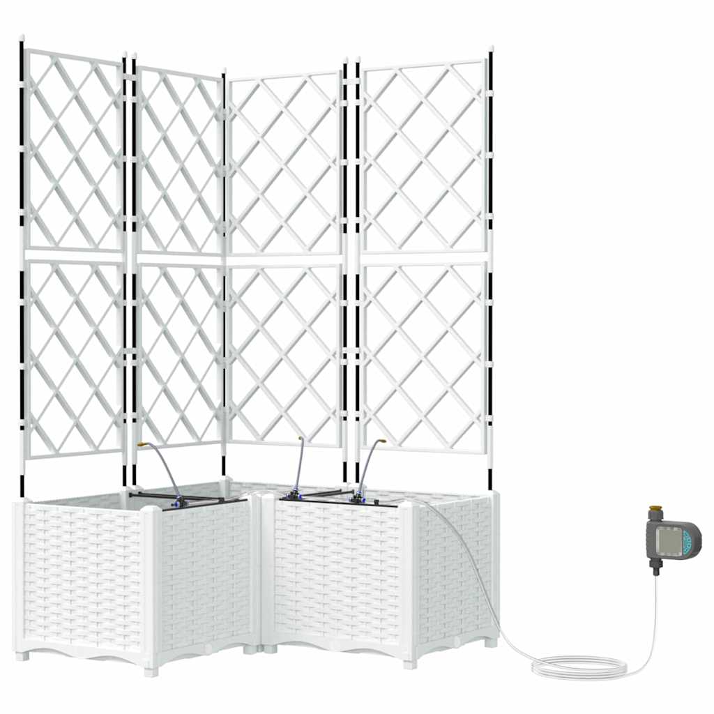 Vidaxl tuin bloempot 3 pcs wit staal