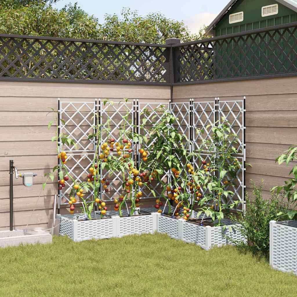 Vidaxl tuin bloempot 5 pcs wit staal