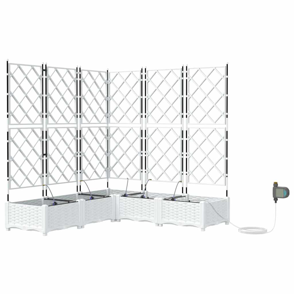 Vidaxl tuin bloempot 5 pcs wit staal