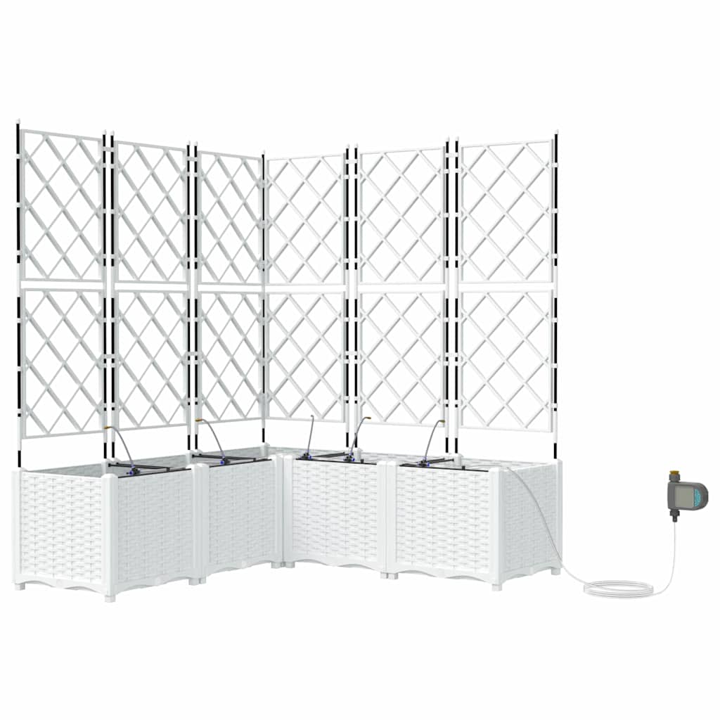 Vidaxl tuin bloempot 5 pcs wit staal