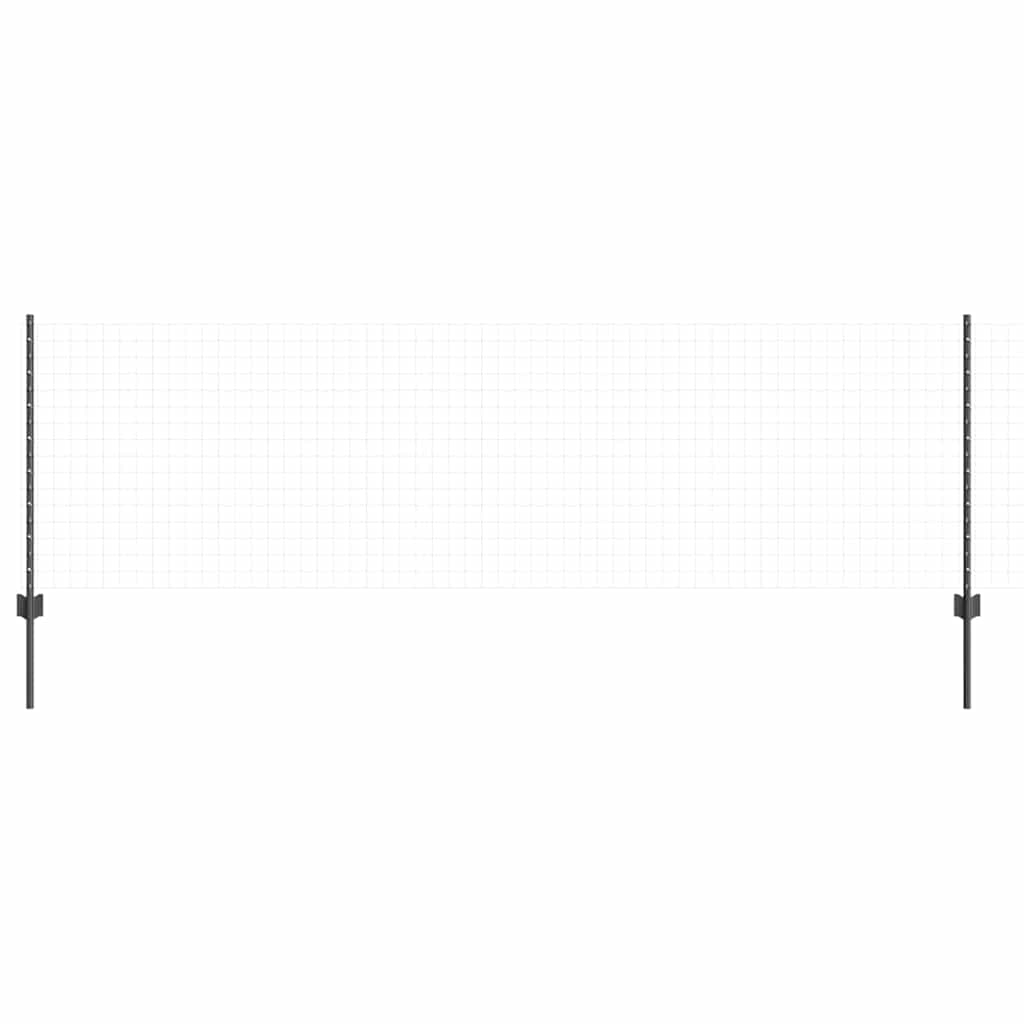 Vidaxl afrasteringspaal 11 pcs grijs 80 cm staal