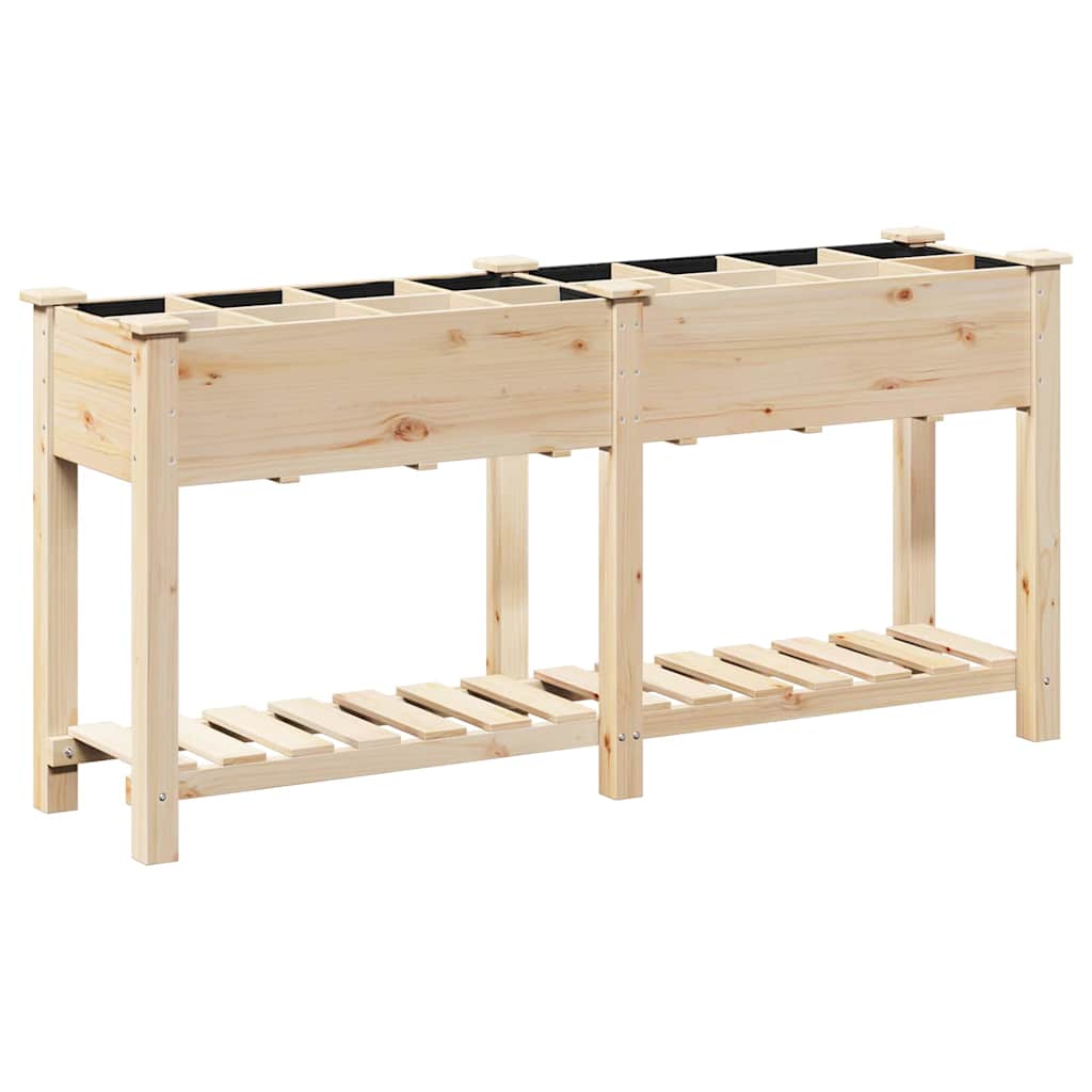 Vidaxl tuin bloempot beige 161,5 x 45 x 76,5 cm massief vurenhout