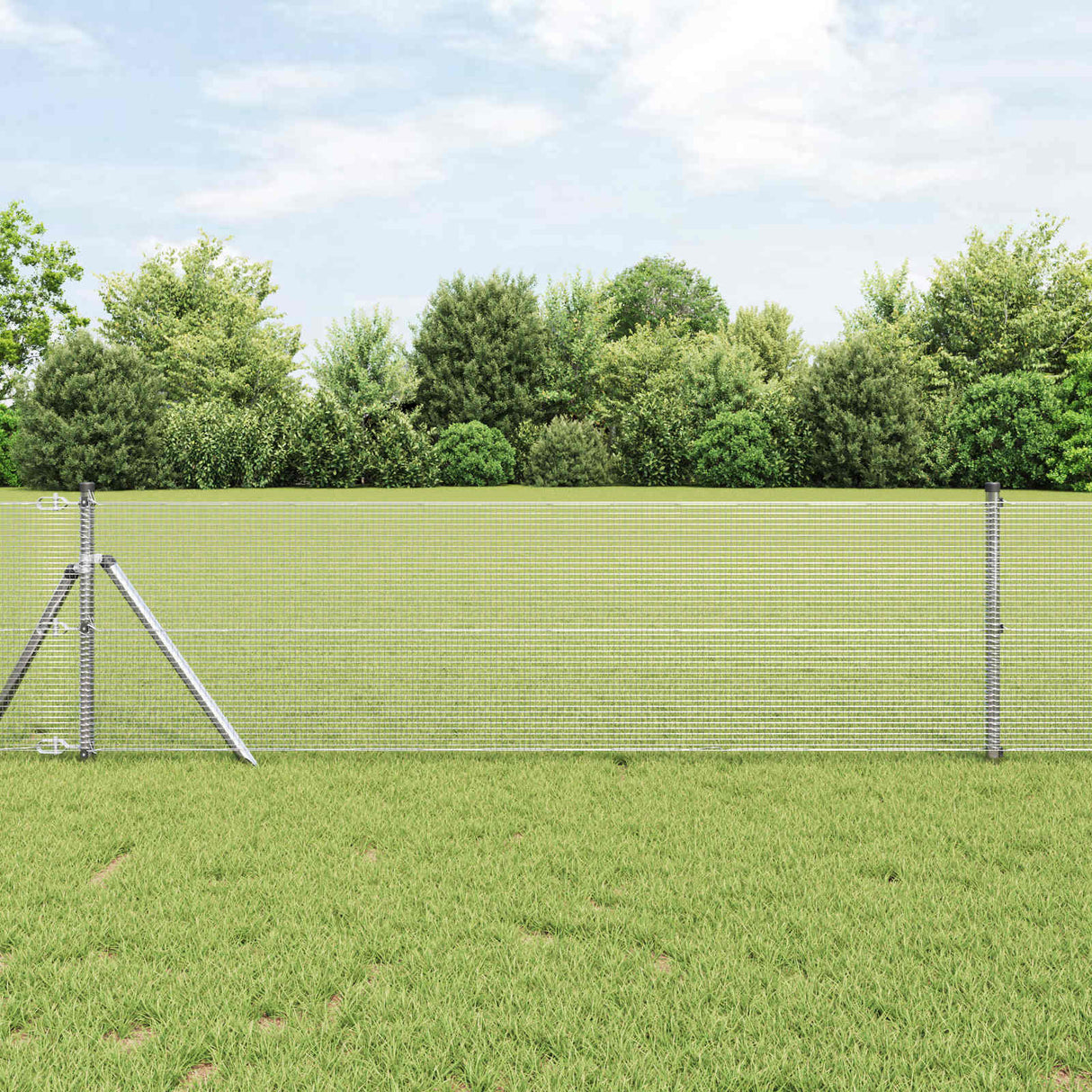 Vidaxl gelaste draadhek zilver 0.6 x 25 m