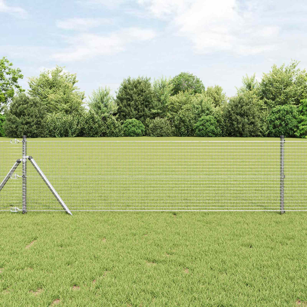Vidaxl gelaste draadhek zilver 0.6 x 25 m