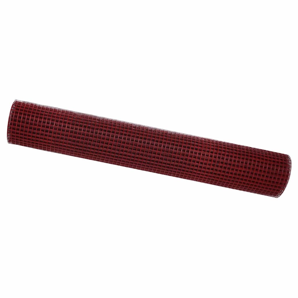 Vidaxl gelaste draadhek rood 1.5 x 25 m