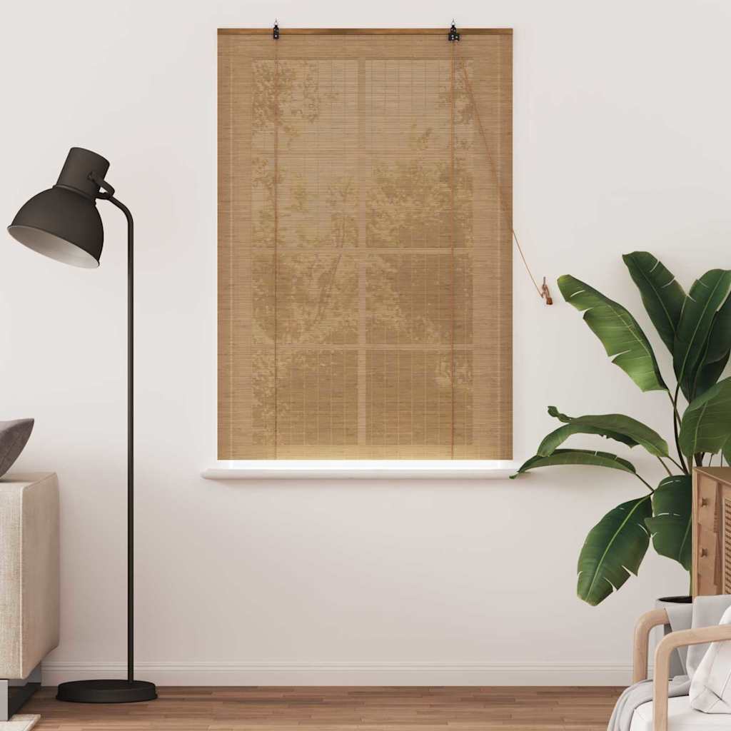 Vidaxl rolgordijn met gordijnen bruin 100 x 160 cm bamboe