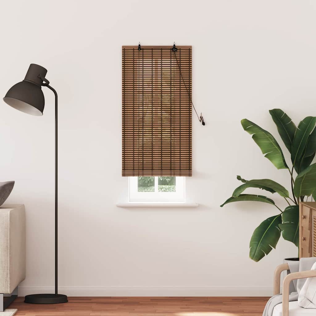 Vidaxl rolgordijn met gordijnen bruin 60 x 220 cm bamboe