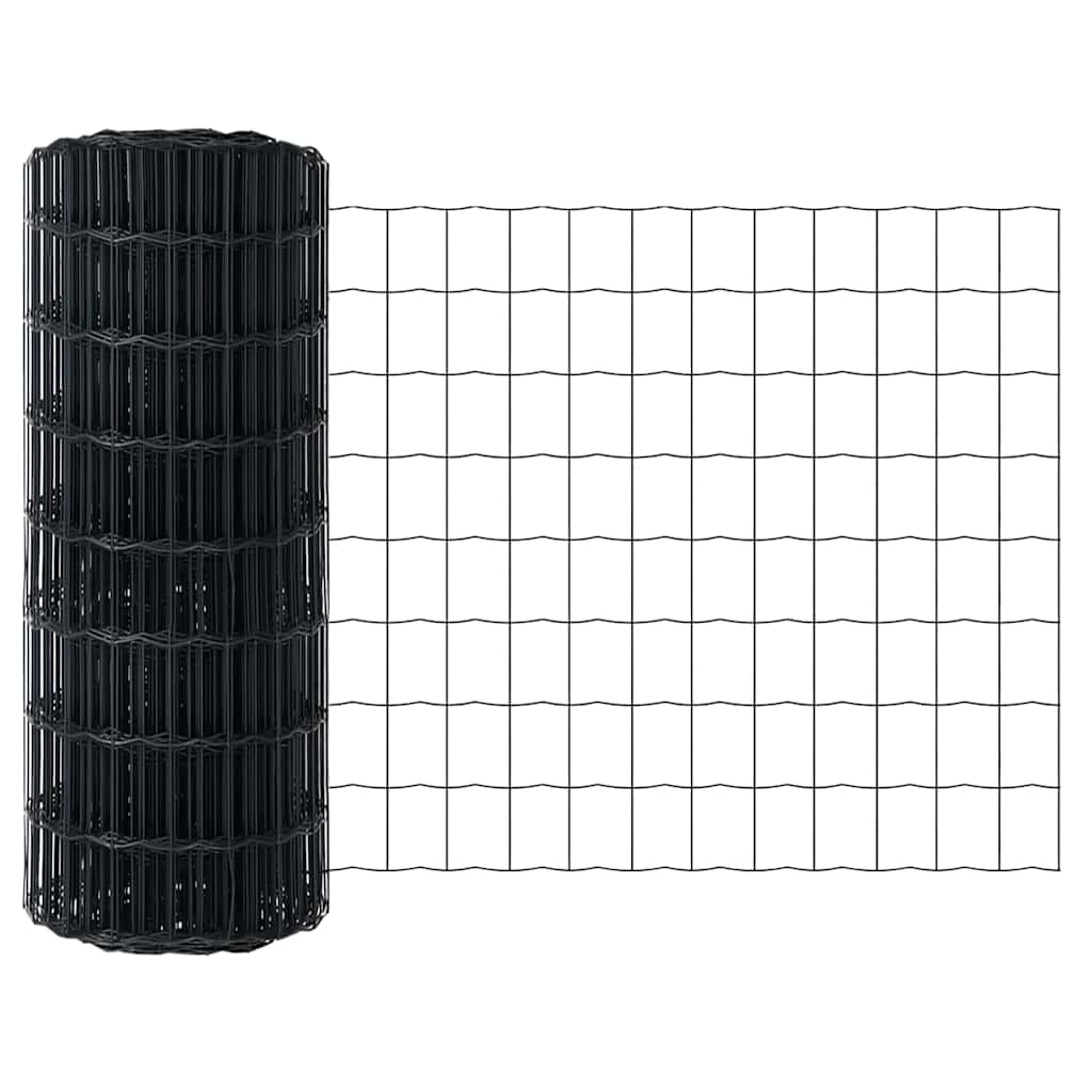 Vidaxl euro hek grijs 0.6 x 10 m pvc-gecoat ijzer