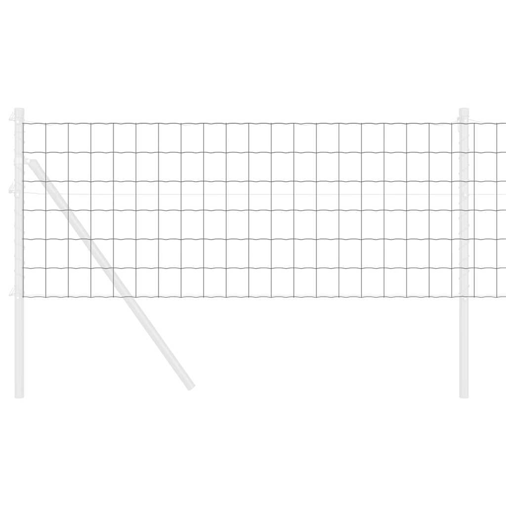 Vidaxl euro hek grijs 0,4 x 10 m pvc-gecoat ijzer