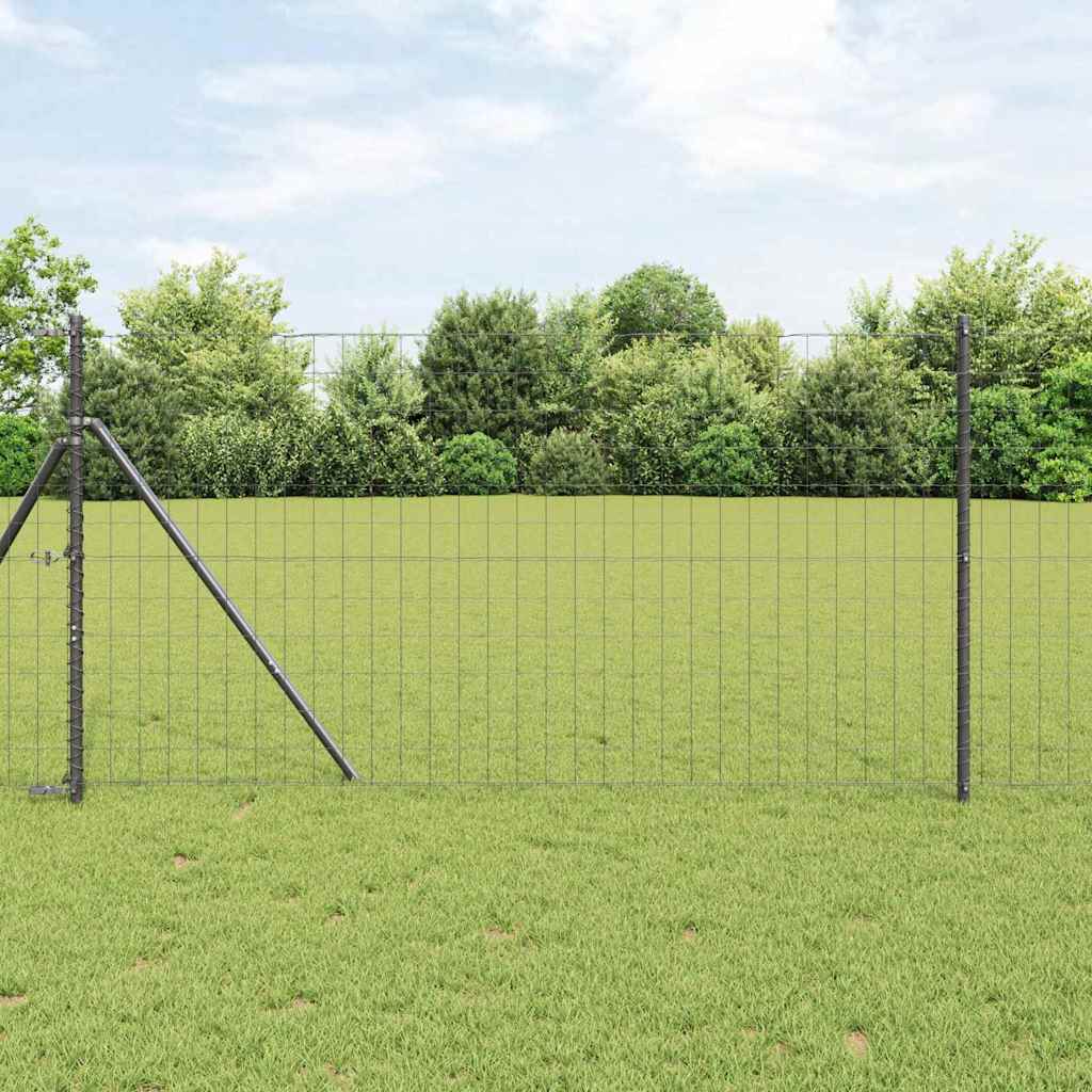 Vidaxl euro hek grijs 1,4 x 10 m pvc-gecoat ijzer