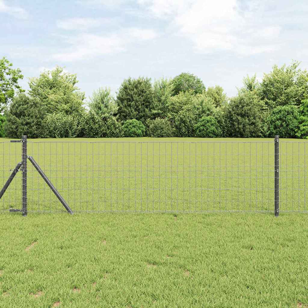 Vidaxl euro hek grijs 0,6 x 25 m pvc-gecoat ijzer